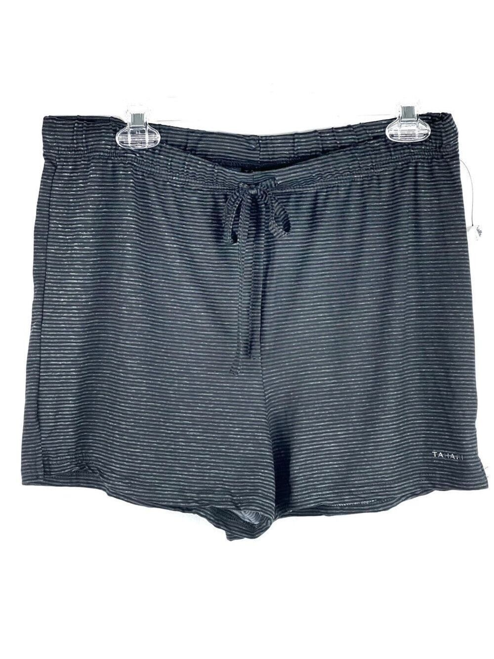 NWOT - Tahari Super Soft Drawstring Pajama Sleep Shorts Charcoal Gray Size Large